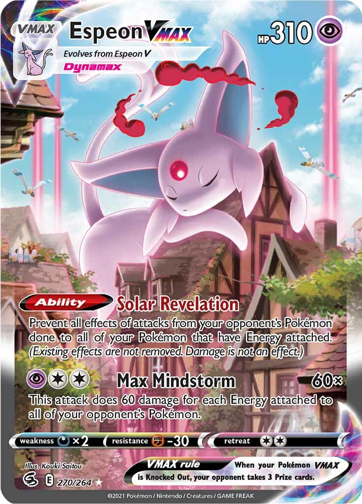 vmax pokemon cards Espeon VMAX (270/264) [Sword & Shield: Fusion Strike]