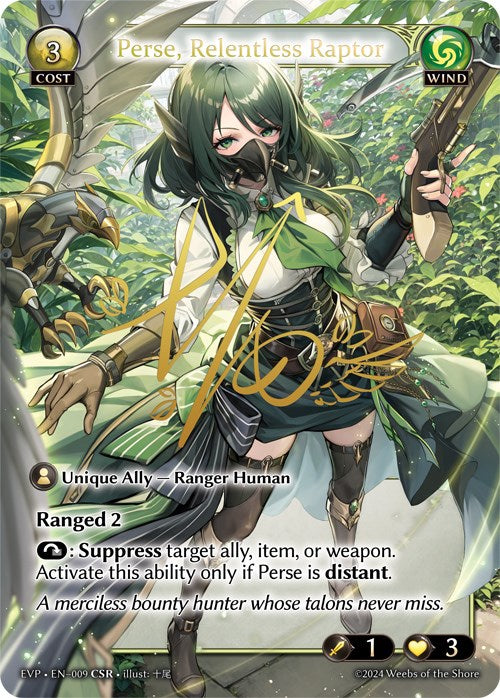 Perse, Relentless Raptor (009) [Alchemical Revolution Event Pack]