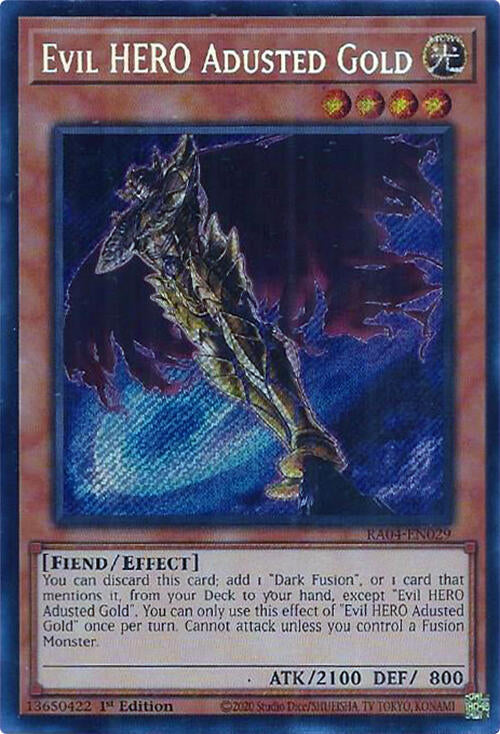 Evil HERO Adusted Gold [RA04-EN029] Secret Rare
