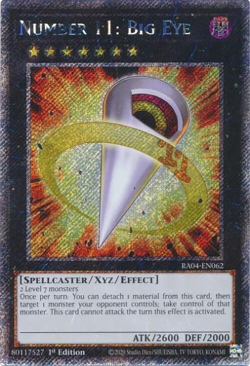 Number 11: Big Eye [RA04-EN062] Platinum Secret Rare