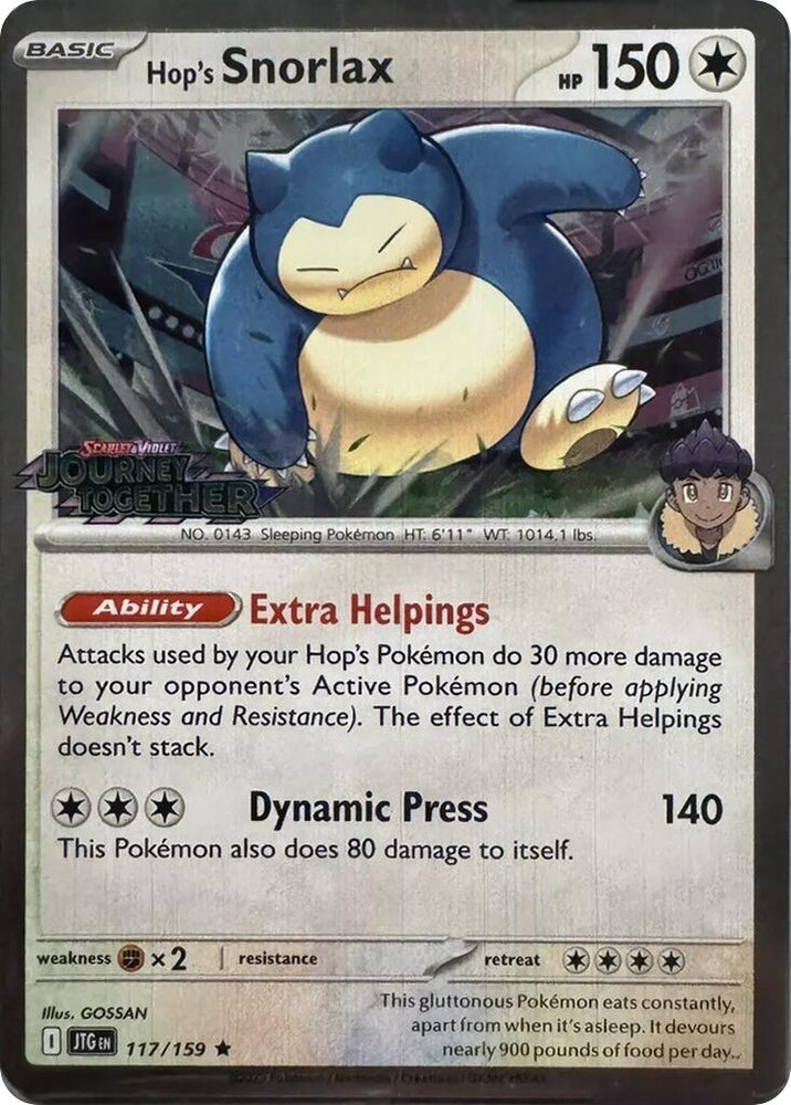 Hop's Snorlax (117/159) (Cosmos Holo) [Scarlet & Violet: Journey Together]
