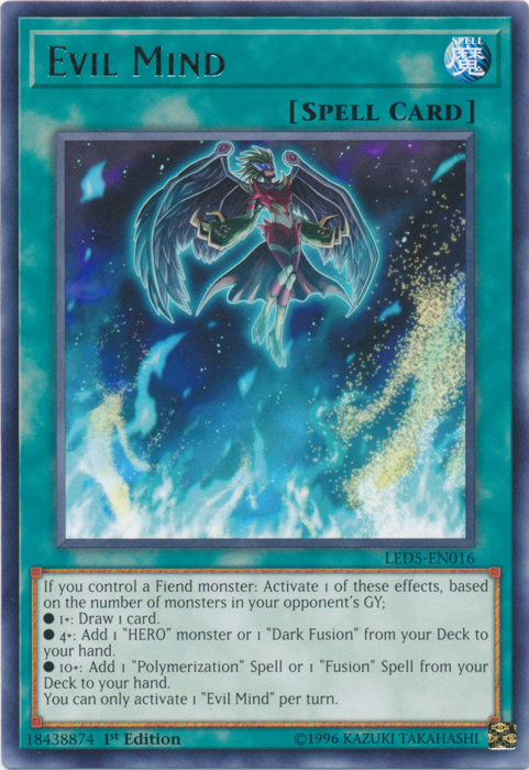mind control yugioh card Evil Mind [LED5-EN016] Rare