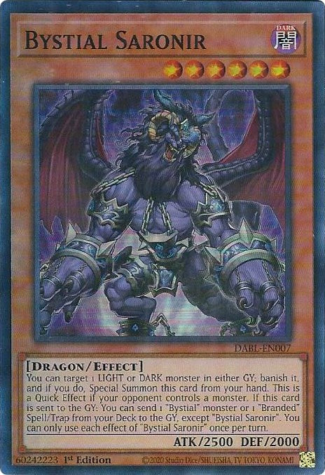 yugioh bystial deck Saronir [DABL-EN007] Super Rare 1ST Place Bystial Tenpai Fiendsmith