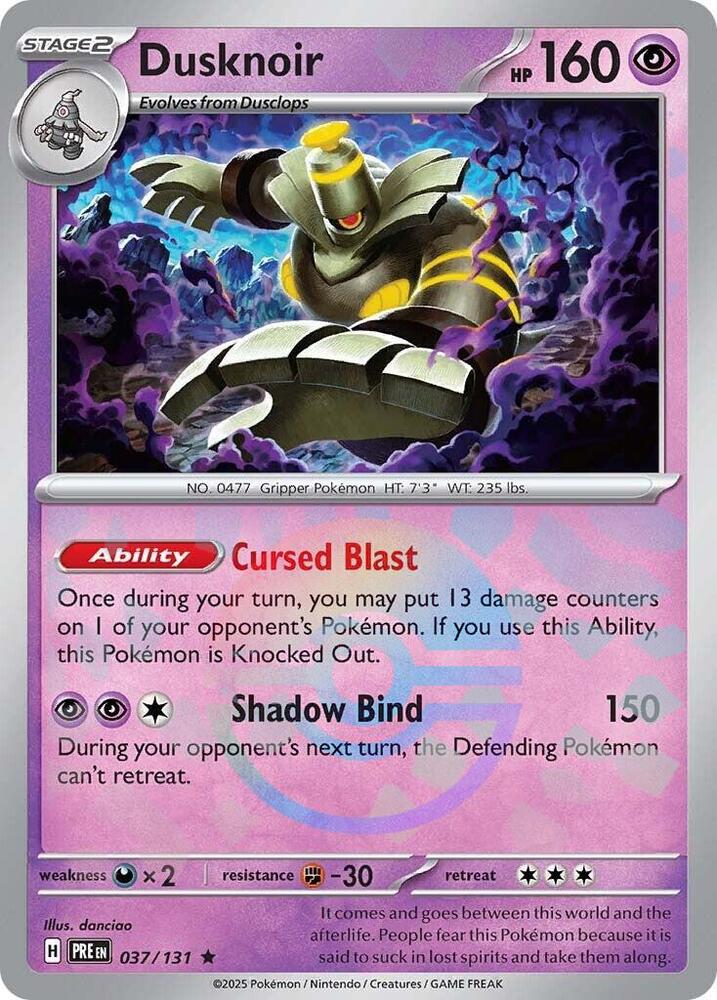pokeball pokemon card value Dusknoir (037/131) (Poke Ball Pattern) [Scarlet & Violet: Prismatic Ev
