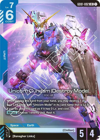 Unicorn Gundam (Destroy Mode) (GD01-002) [Newtype Rising]